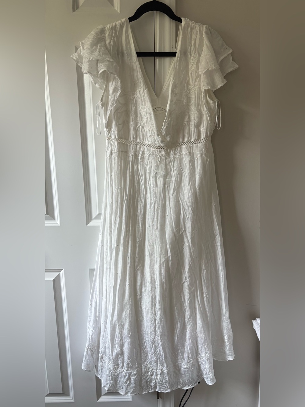 Anthropologie Love the Label White Embroidered High Low Dress - Picture 6 of 10